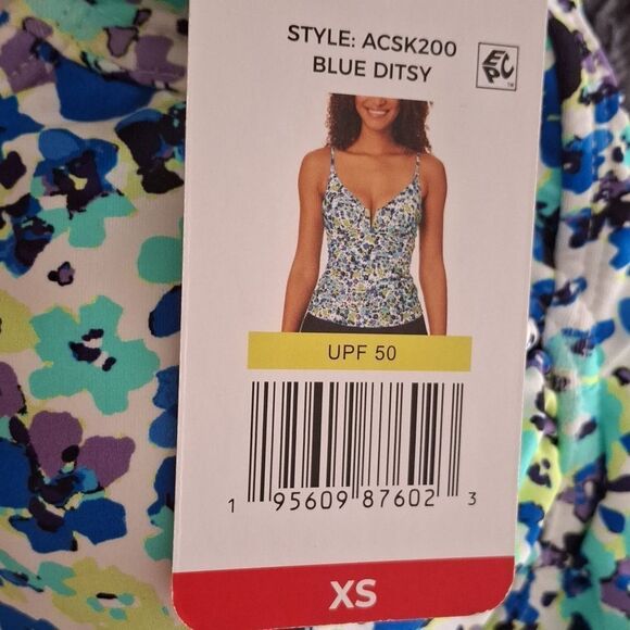 Anne Cole Floral Tankini Top NWT XS - Picture 3 of 4
